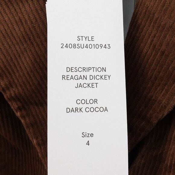 Veronica Beard Reagan Corduroy Dickey Jacket Dark Cocoa 4 - Picture 15 of 16
